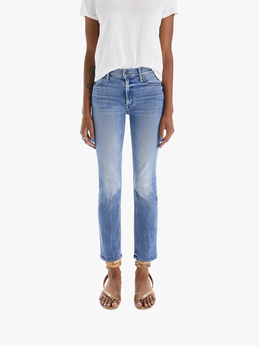 MOTHER The Mid Rise Dazzler Ankle Jeans in We Are Animals 31